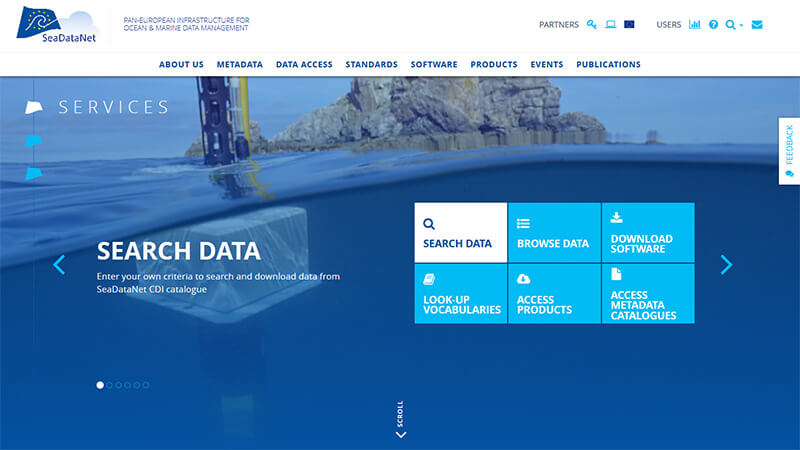 homepage SeaDataNet portal