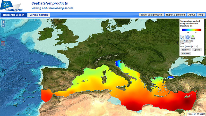 Oceanbrowser temperature Mediterranean sea