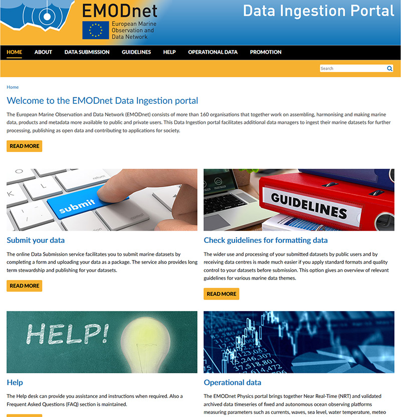 EMODnet ingestion homepage